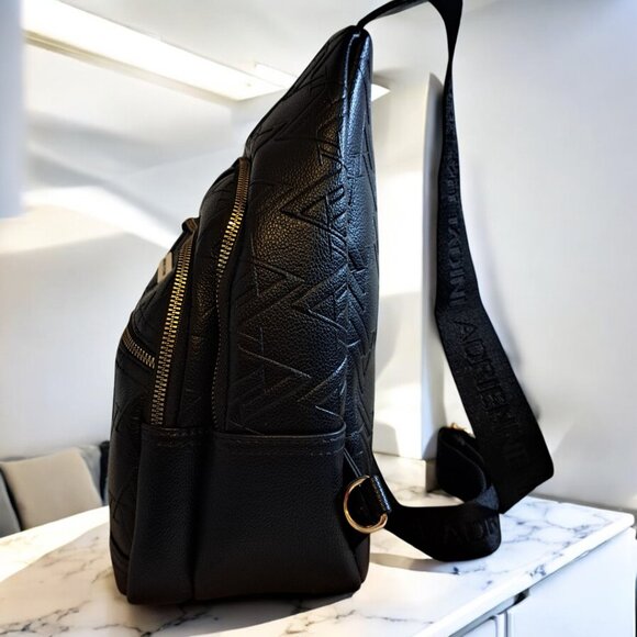 Adrienne Vittadini AV Borsetta Collection Sling Bag Handbag Black Gold NWT - Picture 10 of 15